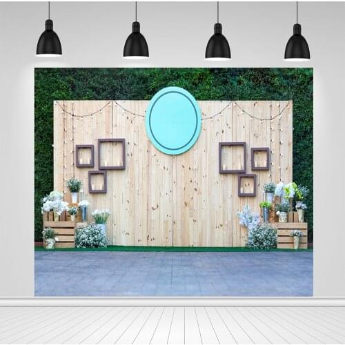 Scopiso Wedding Photophone Grass Wood Wall Flowers Box Baby Portrait Photography Backdrops Birthday Backgrounds For Photo Studio