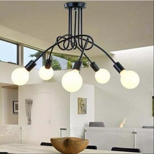Vintage Industrial Loft Ceiling Chandelier white black 3 lamps 5 lamps home restaurant light fixtures