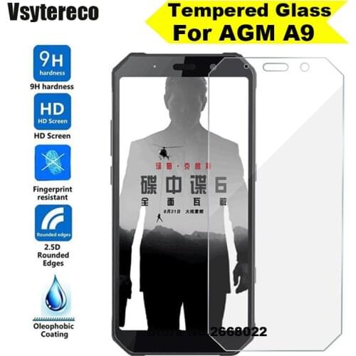 For AGM A9 Tempered Glass Screen Protector 2.5D 9H Safety Protective Glass Film on AGM A9 H1 Glass