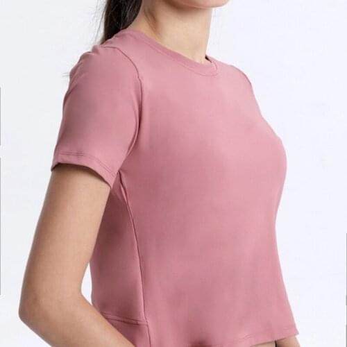 Womens Fast Dry Crop Top Sleeve Top For Women Gym Sport Breathable Yoga Shirts Slim Comfortable Running Fitness Clothes Short