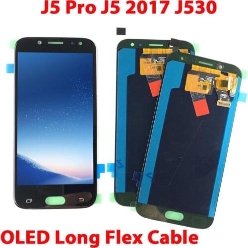 For SAMSUNG Galaxy J5 Pro 2017 J530F Digitizer Display Touch Screen LCD For Samsung J530 LCD J5Pro J530Y OLED Long Flex J530FM