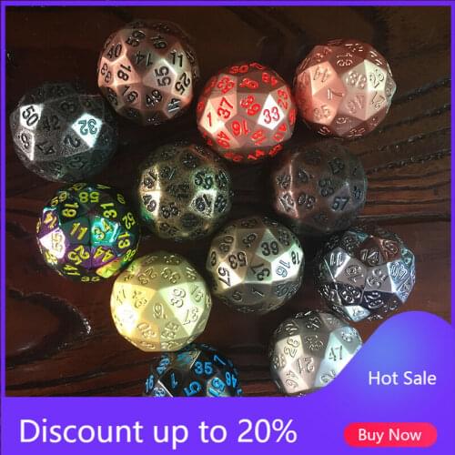 1pcs 30mm Colourful Game 60 Sided Metal Dice Polyhedral Craps Gift Toys Props