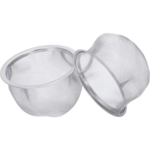 2 Pcs Stainless Steel Drainer Mesh Tea Strainer Teapot Filter Silver