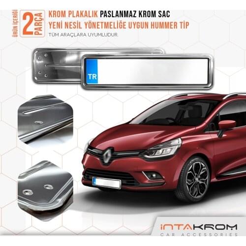 For Renault Clio 4 Chrome Plates Of Hummer type 2 PCs Chrome Styling Accessories Car Track Modified Designed Stainless steel