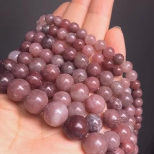 4/6/8/10/12mm Natural Stone Strawberry Quartz Bead Loose Spacer Beads For Jewelry Making DIY Charms Bracelets Supplies 15Inches