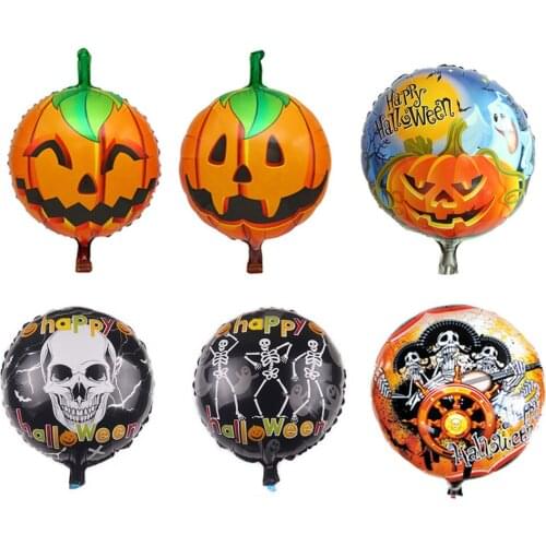 400 pcs 18inch Halloween Pumpkin Ghost Skull Balloons Halloween Decorations Foil Helium Balloon Inflatable Toys Party Supplies