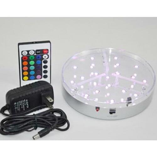 5 pieces/lot 6inch LED Light Base Multi-colors battery led light with IR remote control, rechargeable with AC Adapter