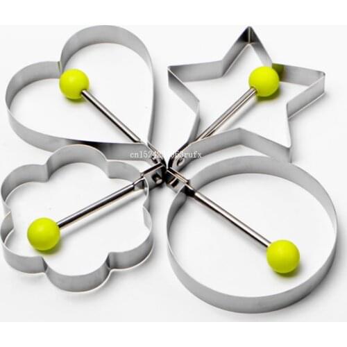 50sets Omelette Fried Egg Frying Mold Kitchen Gadgets Stainless Steel Egg tools Love Flower Round Star Molds Kitchen Tools