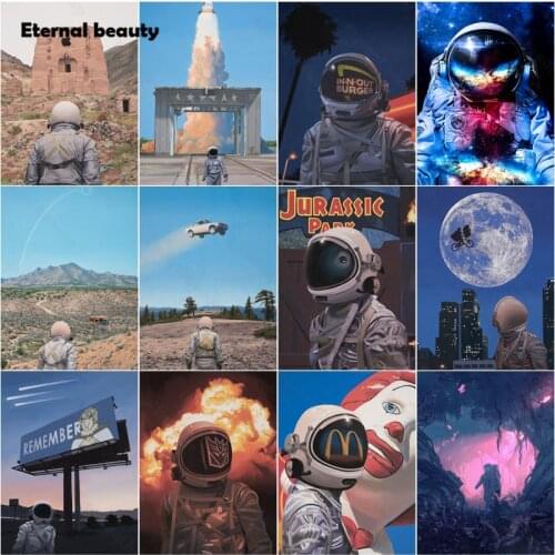 5D Diy Diamond Painting Astronaut Series Full Diamond Embroidery Game Scene Cross Stitch Kits Diamond Mosaic Handmade Crafts Art