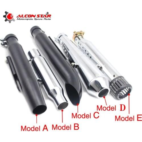 Alconstar- 39-46mm Motorcycle Muffler Exhaust Retro Vertical Back Pressure Case For Harley Exhaust GY6 CBR CBR125 CBR250 Racing