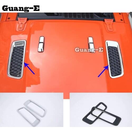 Car Detector Sticks ABS Chrome Front Side Foliage Leaf Fender Vents Air Outlet Lamp Trim For Jeep Wrangler JL 2018 2019 2020