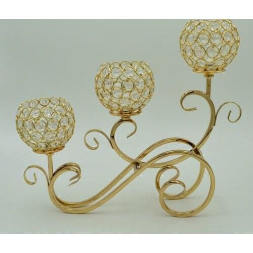 Free Shipping luxury Silver gold crystal candelabra crystal candel holder wedding table centerpiece 10pcs/lot