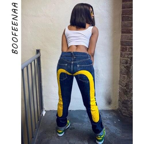 Женские прямые джинсы BOOFEENAA China At AliExpress