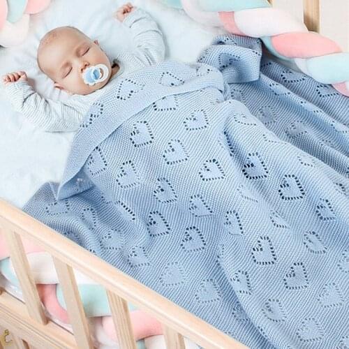 Baby Sleeping Bag Solid Color Newborn Envelope Anti-kick Quilt Knitted Button Sleeping Bag Newborn Baby Blanket knit Blankets