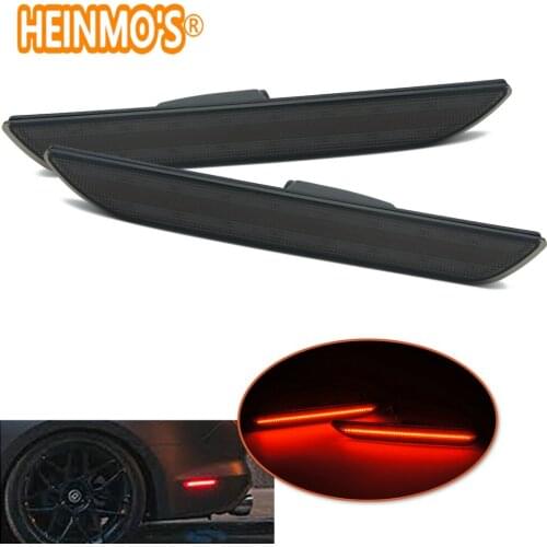 For Mustang Car Turn Signal Rear Side Marker Lamps SMD LED Lights For Ford Mustang 2015-2018 Red 12V Black Lens