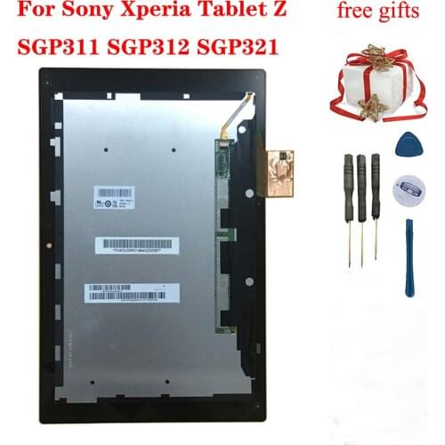 For Sony Xperia Tablet Z 10.1 SGP311 SGP312 SGP321 Black Touch Screen Digitizer Panel Glass + LCD Display Panel Monitor Assembly