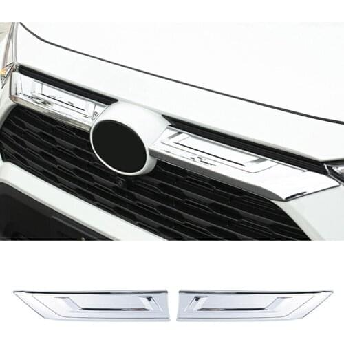 For Toyota RAV4 RAV 4 2019 2020 2021 XA50 ABS Car Front Grille Grill Logo Emblem Trim Strips Cover Stickers Accessories