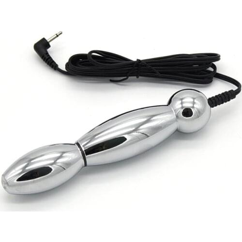 E-Stim Vaginal Electric Shock Metal Butt Plug Electro Bi-Polar Anal Plug Electrosex Electrode Stimulation Sex Toys for Men Women
