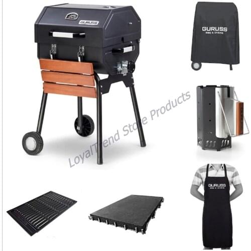 Guruss CG-075 Charcoal Barbecue Grill Full Set Turkish Shish Kebab Charcoal Ignition Chimney Volcanic Stone Casting Grill