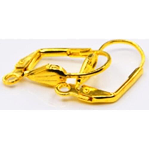 Good Quality 200pcs Semicircle Yellow Gold Plated Flexible Hook Earrings Earwires Woman Jewelry Lever Back Accessories Findings