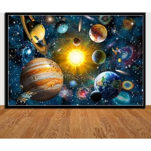 Art Painting Hot Planets Solar System Galaxy Universe Modern Kid Gift Poster And Prints Wall Pictures Home Decor quadro plakat