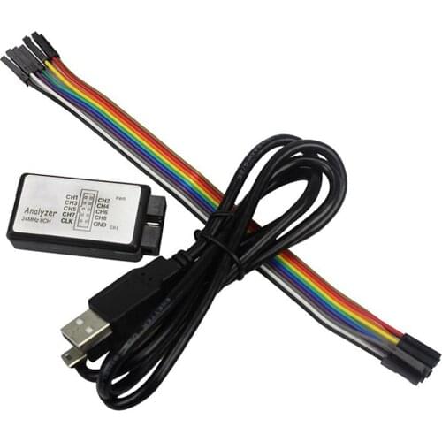 Measuring Portable Professional USB Powered Tool Debug Microcontroller Logic Analyzer Data Upload Mini FPGA 24M 8CH Arm Black