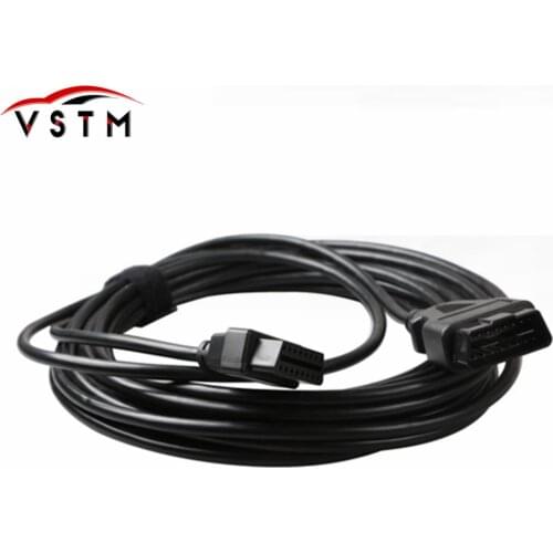 Black Best Quality 10 Meters OBD2 16PIN Male to Female Connector cable 10m obd cable/ car cable for cars Free Shipping