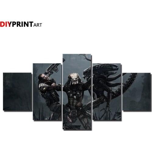 Predator Stranger Game 5 Panels Canvas Wall Art Print Picture for Wall Decoration A1157