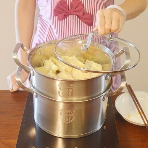 304 Stainless Steel Boilers 4.9 Liters pot soup pot European Composite Bottom Two Layer Thickened Steamer Kitchen Cookware