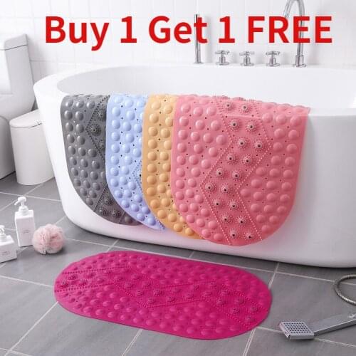 Buy 1 Get 1 FREE New Style PVC Toilet Mat Home Bath Mat Bathroom Carpet Non-slip Rug Toilet Floor Mat Massage Foot Mat