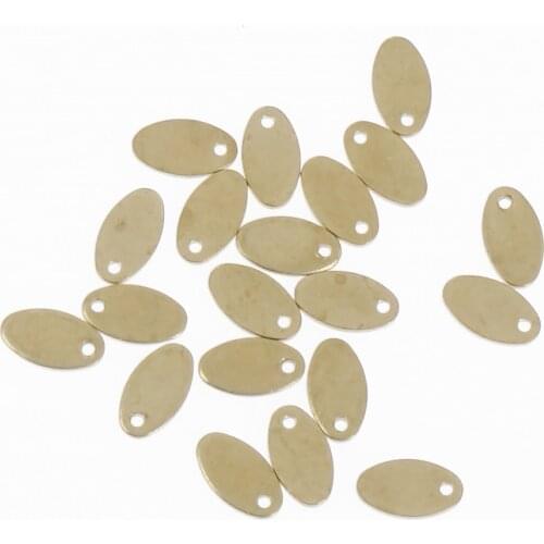 Engraved Brass 5x9mm Custom Oval Jewelry Tags,Personalized Jewelry Tags, Oval Stamping Tag 100pcs