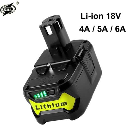 ZNTER 18V 5000mAh Li-Ion Battery Power Tool Battery For Ryobi P108 RB18L40 Rechargeable Battery Pack Power Tool Cell Ryobi ONE