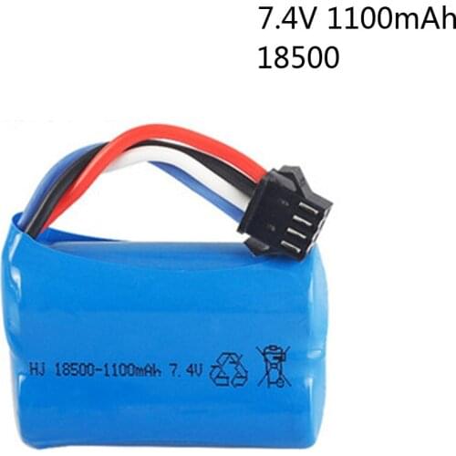 7.4V 1100mAh Lipo battery 18500 For UDI 001 UDI001 Huanqi 960 Remote control boat speedboat With SM-4P Plug upgrade 3.7V*2