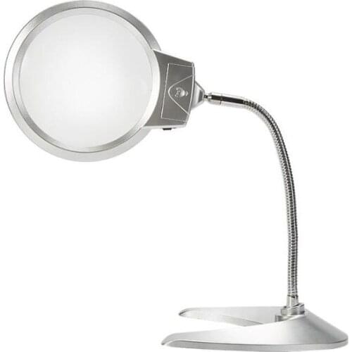 5X 10X Magnifier Multi-function Desktop Magnifier LED Light Flexible Magnifier Microscope Read Maintenance Magnifier Tool