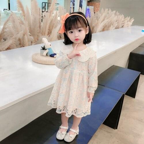 2021 new spring autumn summer Girls Kids Boys lace printing dress comfortable cute baby Clothes Children Clothing