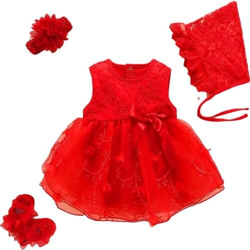 Newborn Baby Clothes Dresses Summer Lace Dress Kids Birthday Party Dresses Set Baptism Dress 3 6 Months Baby Jurk Zomer