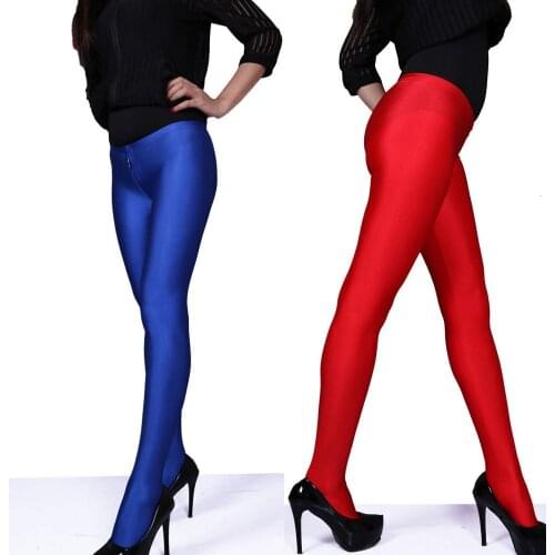Wetlook Sexy Zipper Crotch Wet Look Leggings Women Open Butt Pencil Pants Bodycon Shiny Trousers Spring Autumn Legging Pantyhose