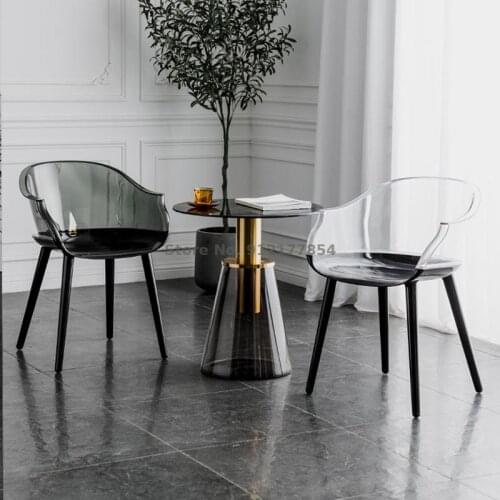 Nordic Saipan Chair Creative Transparent Chair Modern Simple Plastic Dining Chair Acrylic Chair Net Red Milk Tea Shop Back Chair