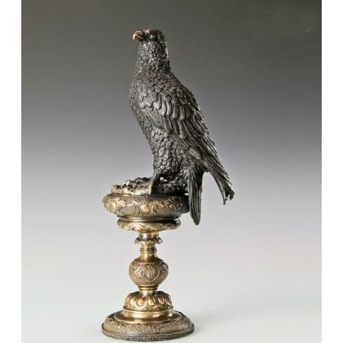 39CM Large--TOP business ART Success Auspicious Mascot Arabia Eagle Falcon hawk statue-HOME office company efficacious Mascot