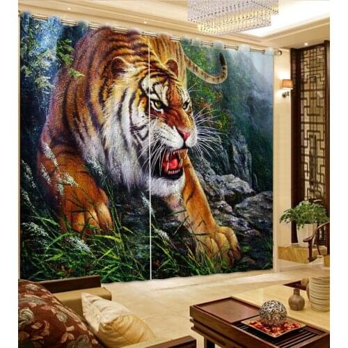 Tiger curtains European 3D Curtains angel design Curtains For Living Room Bedroom