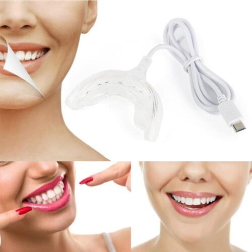 Tooth Dental Whitening Device Teeth Portable 4 USB Charge 16 LEDs Blue Lights Whitening Instrument High Quality dropship