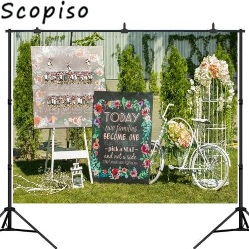 Scopiso Bicycle garden and wedding decoration background photo Backgrounds Vinyl Computer Printed Photography Backgrounds