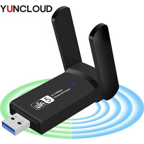 3.0 USB WiFi Adapter 1200Mbps Wireless Network Adapter WiFi Dongle Dual Band 2.4GHz 5GHz For Windows vista Mac 10.6-10.15 Linux