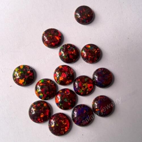 100pcs/lot Free Shipping OP20 8mm Synthetic Multi Cherry Round Cabochon Opal for Opal body piercing Jewelry