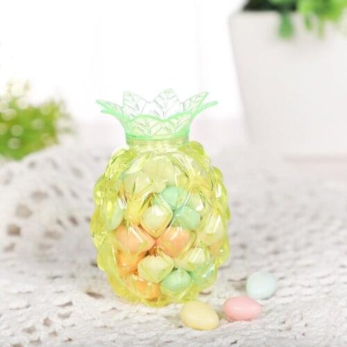 12pcs/lot Plastic simulation pineapple candy box fruit shape candy box