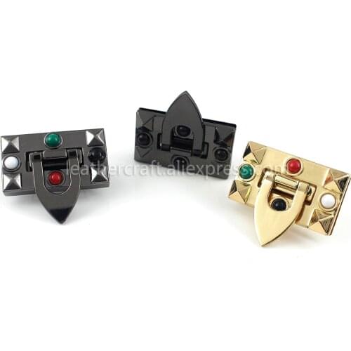 1x Metal Fashion Bag Folding Lock Clasp Push Lock Closure Catch Buckles Leather Craft Women Bag Purse Handbag Accessoy 1-1/2"
