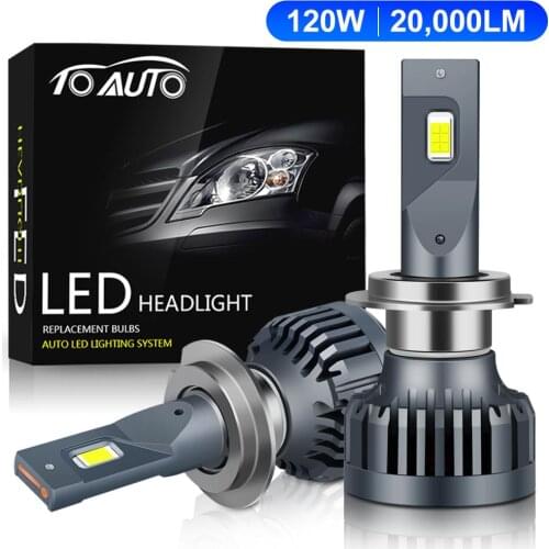 2pcs 20000LM H4 H7 Car Led Headlight Bulb H1 H3 H11 9005 HB3 9006 HB4 Canbus Error Free CSP Auto Headlamp Led Light Super Bright