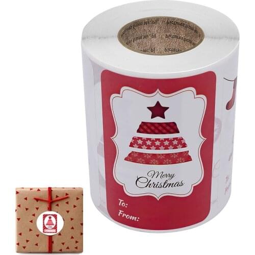 250pcs 6 Designs Christmas Theme Seal Labels Stickers for DIY Gift Baking Package Envelope Stationery Decoration