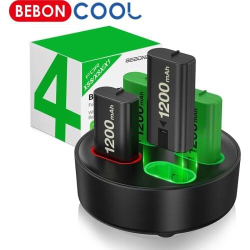 4Pcs 1200mAh Battery Pack For Xbox One X S/Xbox Series X S Gamepad Rechargeable Battery Charger For Xbox One Elite Controller