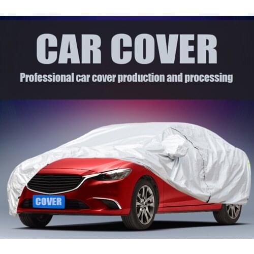 Full Car Cover Indoor Outdoor Sunscreen Heat Protection Rain Snow protective Auto Full Covers Umbrella Silver For SUV Sedan